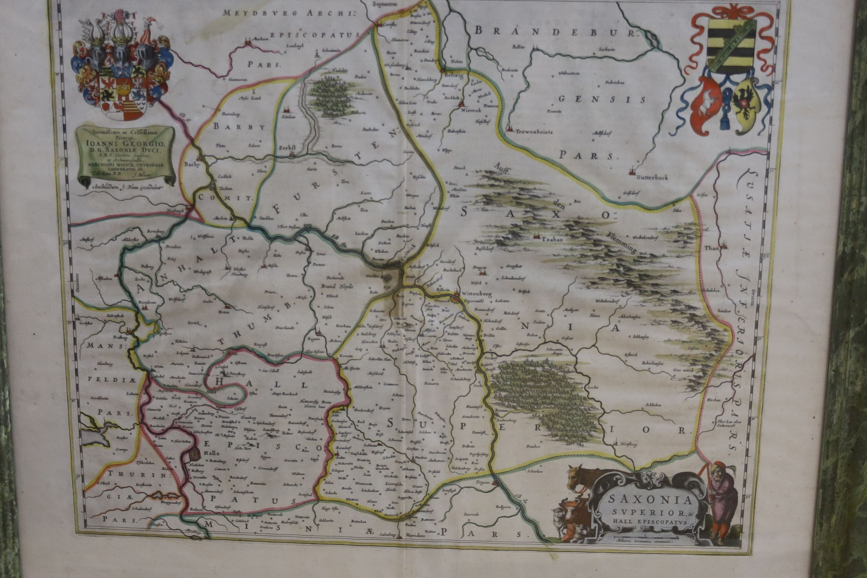 Johannes and Willem Blaeu, 3 maps of Saxonia Superior; Marchia et Ravensberg and Palatinatus ad Rhenum, each approx. 54 x 62cm